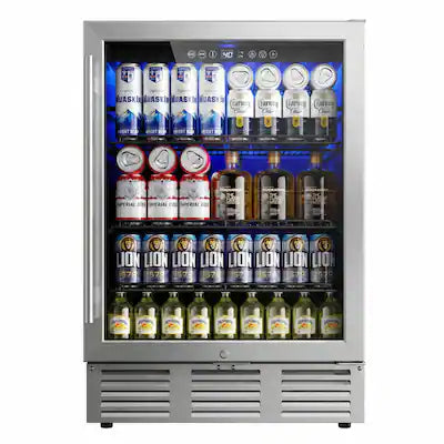 SIMZLIFE - 180 Cans Beverage Refrigerator Cooler-5.7cu. ft Freestanding Mini Fridge Cooler, Adjustable Shelvesfor Soda, Wine
