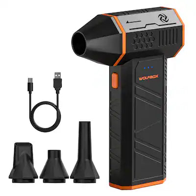 WOLFBOX - Compressed Air Duster, 110000RPM Electric Air Duster, Rechargeable Cordless Mini Turbo Fan for PC Keyboard Cleaner