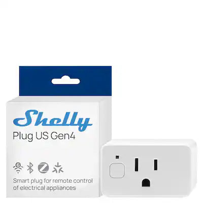 Shelly - Plug US Gen4 Smart Home Plug | Wi-Fi, Bluetooth & ZigBee | 1800W | Energy Monitoring & Light Sensor