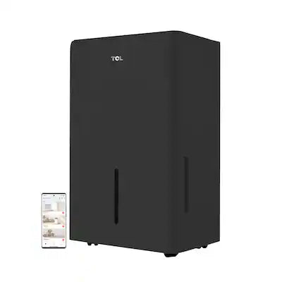 TCL - 50 Pint 4500 Sq. Ft. 7.5 Quart Bucket Capacity Smart Portable Dehumidifier with Pump, ENERGY STAR Certified