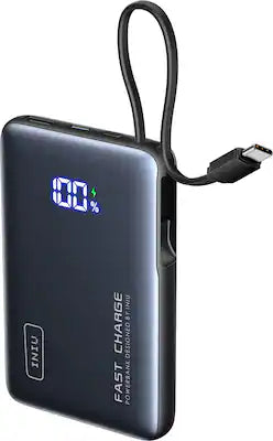 INIU - Portable Charger, Compact 10000mAh Power Bank with Built-in USB-C Cable & Digital Display for iPhone, Samsung etc