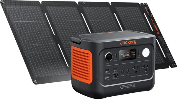 Jackery - Explorer 300 v2 (288Wh) Portable Power Station with 40W Solar Panel, All-in-One Solar Generator for Outdoor and Travel (288 Wh Capacity) - Black