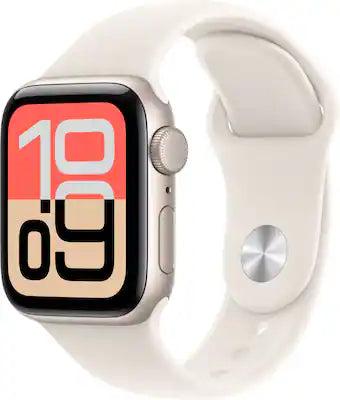 Apple - Watch SE 3 (GPS) 40mm Starlight Aluminum Case with Starlight Sport Band - S/M