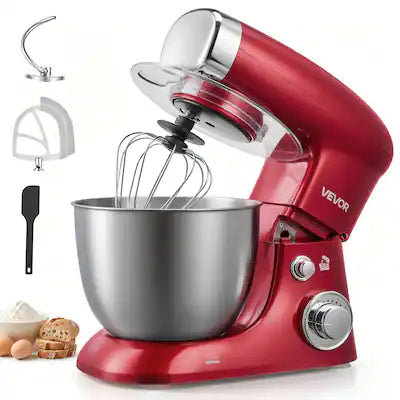 VEVOR - 4.2 Qt Tilt Head Stand Mixer 400W Electric Dough Mixer, 6 Speeds Food Kitchen Mixer with Stainless Steel Bowl