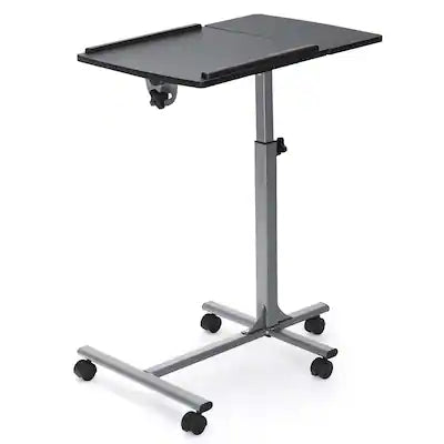 Gymax - Mobile Laptop Stand on Wheels Height Adjustable Overbed Sofa Side Table