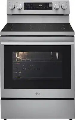 LG - 30-in Wide 6.3 Cu. Ft. Freestanding Electric True Convection Smart Range with 5 Elements, Air Fry and InstaView