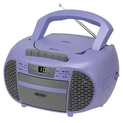 Jensen - Portable Bluetooth CD Music System CD-550ABT with Cassette Player, AM/FM Radio, Aux, Built-in Speakers