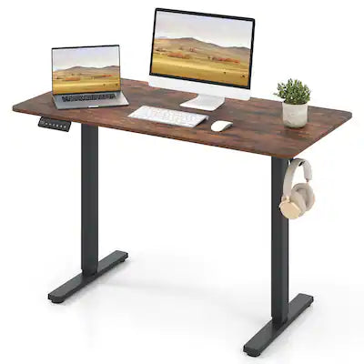 Costway - 48" x 24" Sit to Stand Desk with 3 Memory Settings & Anti-Collision Protection