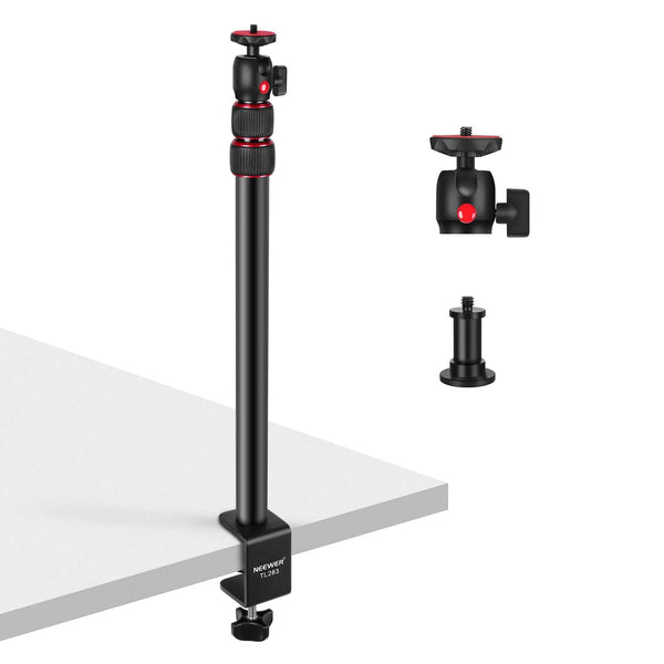Neewer - Adjustable Desk Camera Mount - 17-40" Extendable Stand with C-Clamp for Ring Light & DSLR (6.6lb)