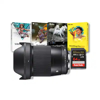 Sigma - 16mm f/1.4 Contemporary DC DN Prime Lens (Sony E) Bundle
