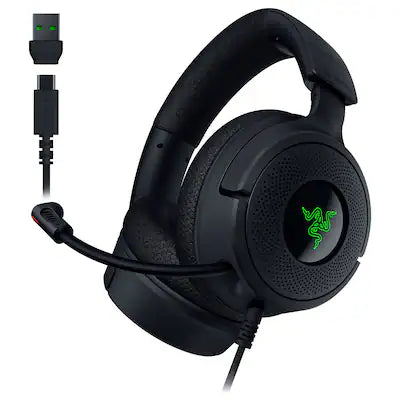 Razer - Kraken V4 X Wired Over-the-Ear Gaming Headset for PC, Mac, Playstation, Nintendo Switch, Steam Deck, Mobile, and Tablet