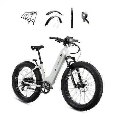 Lectric eBikes - XPeak2 Step-Thru eBike (Max 60mi/28mph) + Rear Rack/Fenders/Elite Headlight/Suspension Seat Post