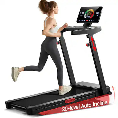 UMAY - L10 20% Auto Incline Treadmill for Home-SpaceSaver Folding Design, 3.5HP Quiet Brushless & 8.7 MPH Speed, 400lb Capacity