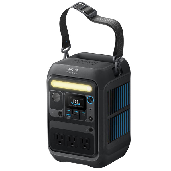 Anker - SOLIX C300X Portable Power Station 288Wh(90,000mAh)/Peak 600W Backup Battery Generator for Camping,Travel&Emergencies (288 Wh Capacity) - Black