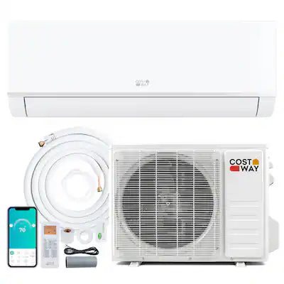 Costway - 12000 BTU 20 SEER2 115V Wifi Enabled Mini Split Air Conditioner & Heater with Installation Kit