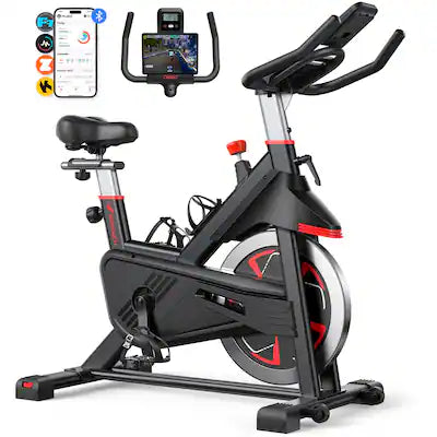 MERACH - Exercise Bike Indoor Stationary Cycling Bike with 350lbs Weight Capacity 100 Resistance Silent Belt Drive