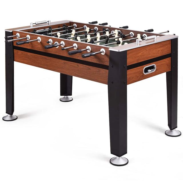 Front. Costway - 54'' Foosball Soccer Table Competition Sized Football Arcade Indoor Game Room - Brown+Black.