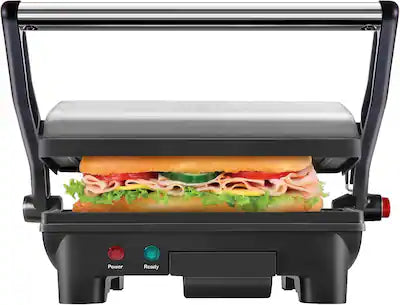 Chefman - 3-in-1 Panini Press & Grill, 2-Slice Non-Stick, Opens Flat