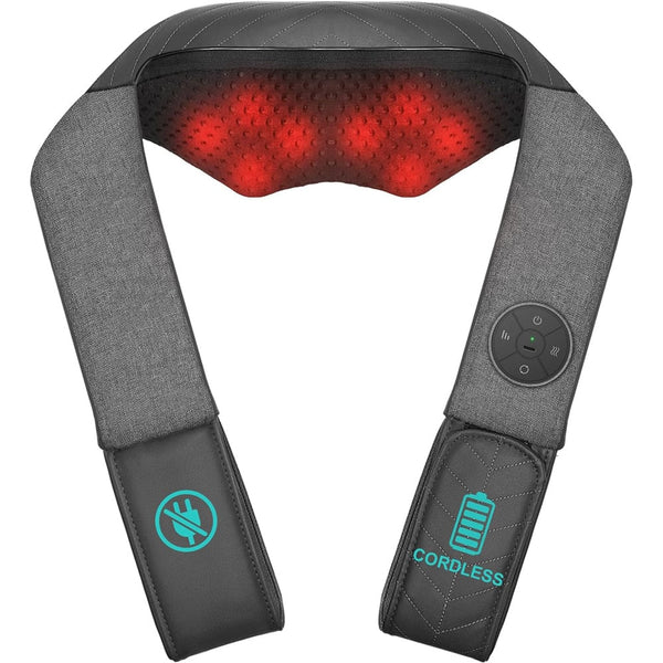 Nekteck - Cordless Neck and Back Massager - Gray