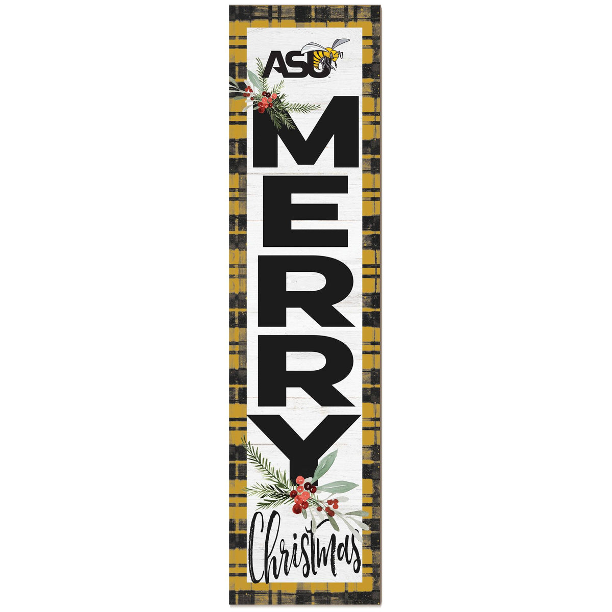 Jardine - Alabama State Hornets 12'' x 48'' Outdoor Christmas Leaner - White