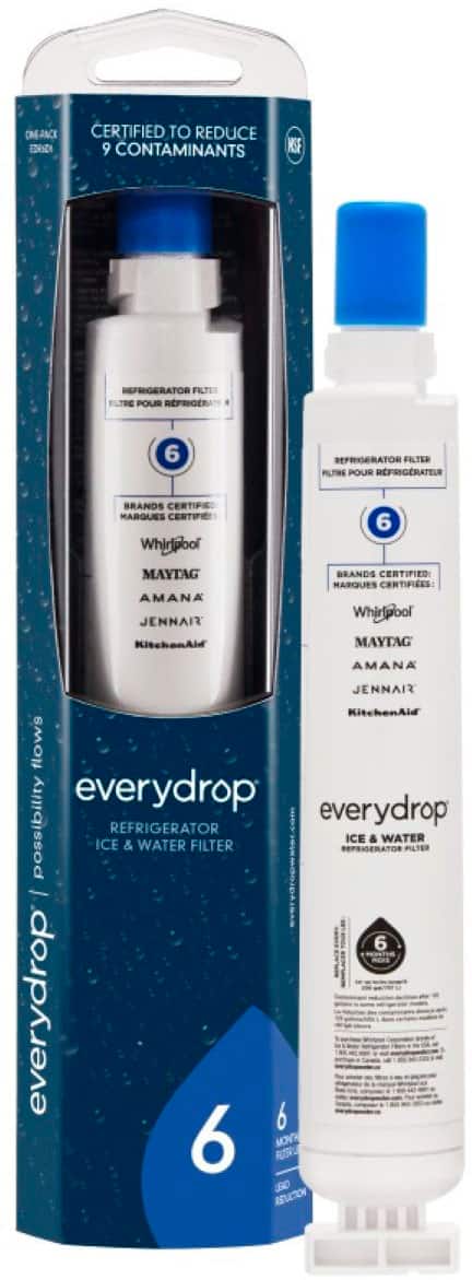CERTIFIED TO REDUCE 9 CONTAMINANTS. KSF REFRIGERATOR FILTER POLARIS RFRIGERATOR FILTER. BRANDS CERTIFIED: Whirlpool, Maytag, Amana, Jennair, KitchenAid. POUR RFRIGERATEUR. MARQUES CERTIFICI: Whirlpool, Maytag, Amana, Jennair, KitchenAid. everydrop. everydrop. POUR RFRIGERATEUR. BRANDS CERTIFIED: Whirlpool, Maytag, Amana, Jennair, KitchenAid. everydrop. everydrop. POUR RFRIGERATEUR.