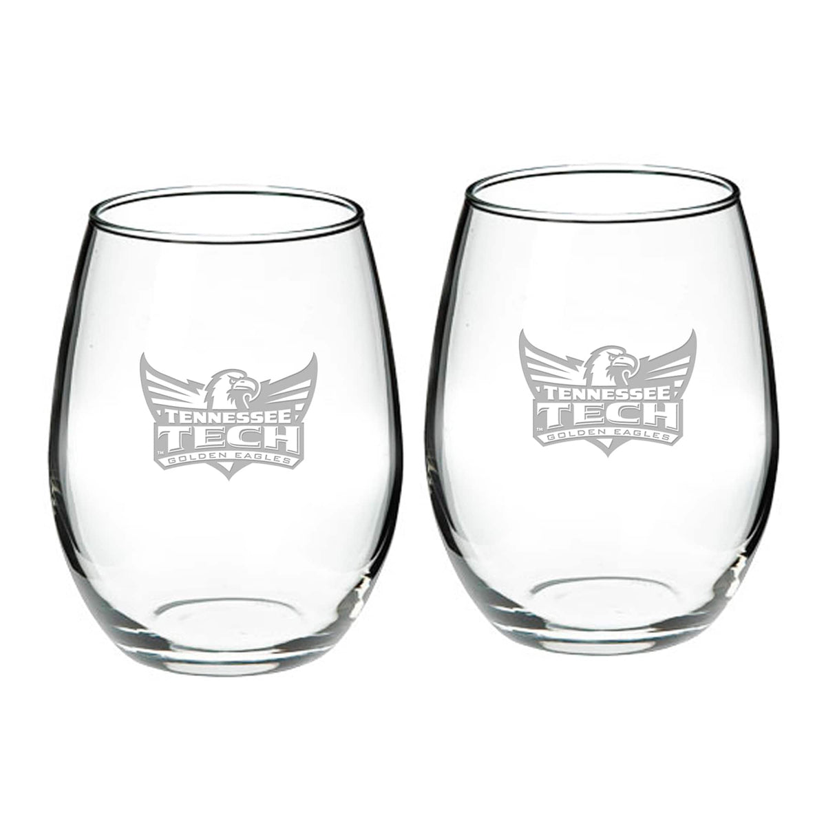 Jardine - Tennessee Tech Golden Eagles 2-Piece 21oz. Stemless Wine Glass Set - Multicolor