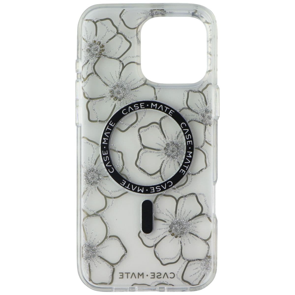 Case-Mate - Case Western Reserve Spartans - Floral Gems MagSafe Case for iPhone 16 Pro Max - Gold/Silver Floral