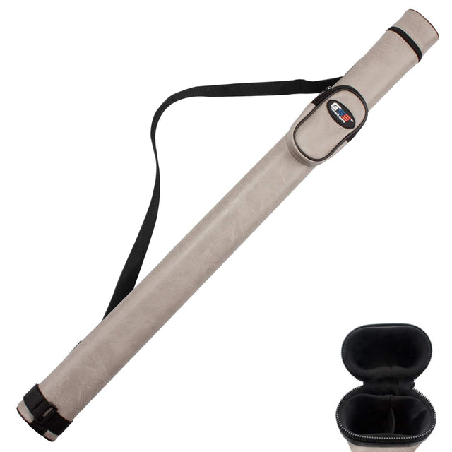 Front. GSE Games & Sports Expert - 1x1 Hard Billiard Pool Cue Stick Carrying Case, Billiard Cue Case, Billiard Accessories - Grey - Grey.