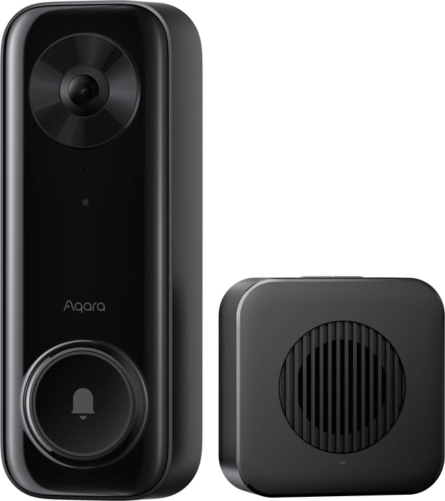 Front. Aqara - G400 Select 24V Hardwired 2K 1536 x 1536 Res Wi-Fi Video Doorbell, Head-to-Toe View, Surface Install - No Subscription - Black.