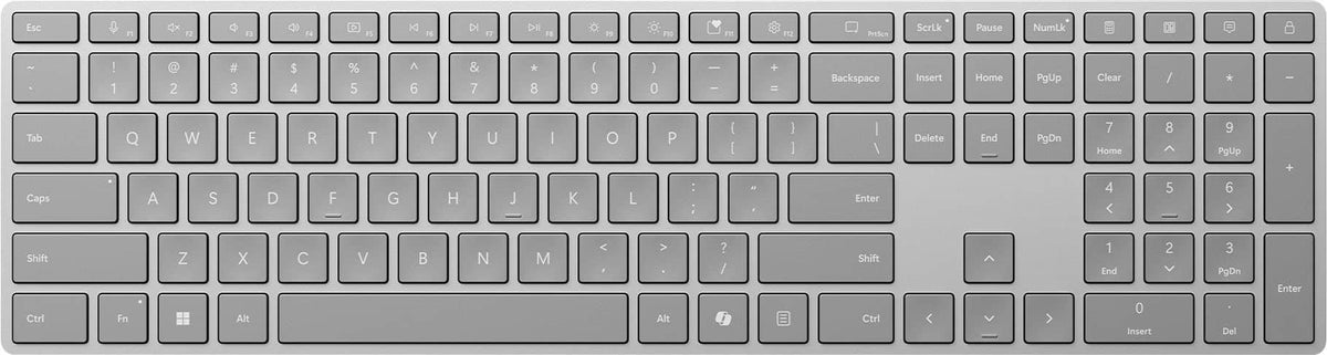 Microsoft - Surface Keyboard (2nd Edition) - Full-size Wireless Optical - Silver