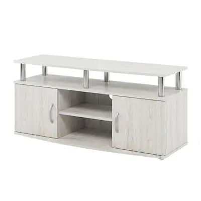 FurniFact - Stylish White Oak Entertainment Center for TVs Up to 55-In
