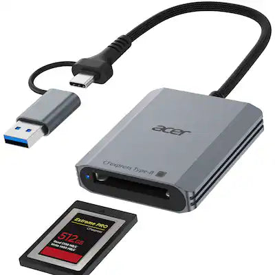 Acer - CFexpress Type B Card Reader, 10Gbps USB 3.2 Gen 2 CF Express Type B Card Adapter Compatible with iPhone 17/16/15