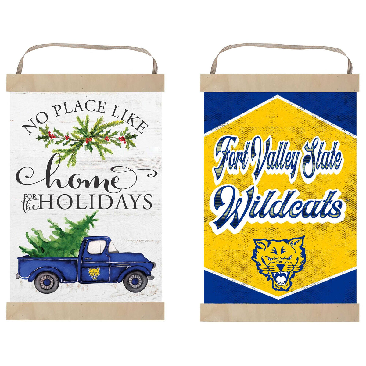 Jardine - Fort Valley State Wildcats 12" x 20" Reversible Banner Sign - White