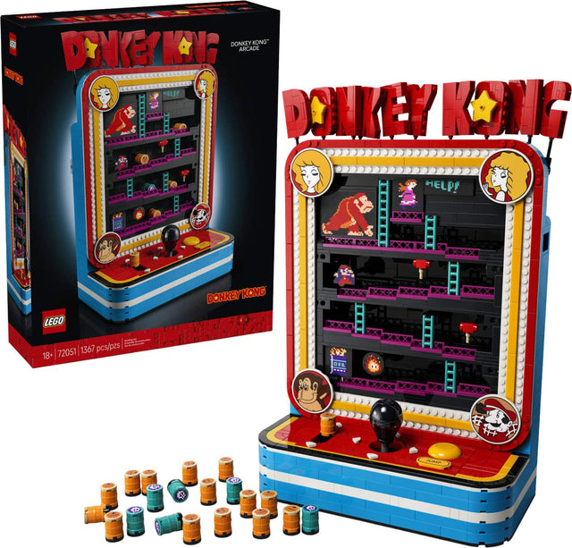 DONKEY KONG" DNE KNi ARCADE HELP! B O F 1E DOLKEY KIG O AA X KRE HELP . PA . LEGO DONKEYKONG KONG a - 72051 1367 pcs/pzs 18+ GIL JIAP 12 454 i C Sr 40