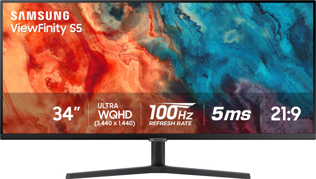 SAMSUNG ViewFinity S5 ULTRA 34" WQHD 100Hz 5ms 21:9 (3,440 X 1,440) REFRESH RATE