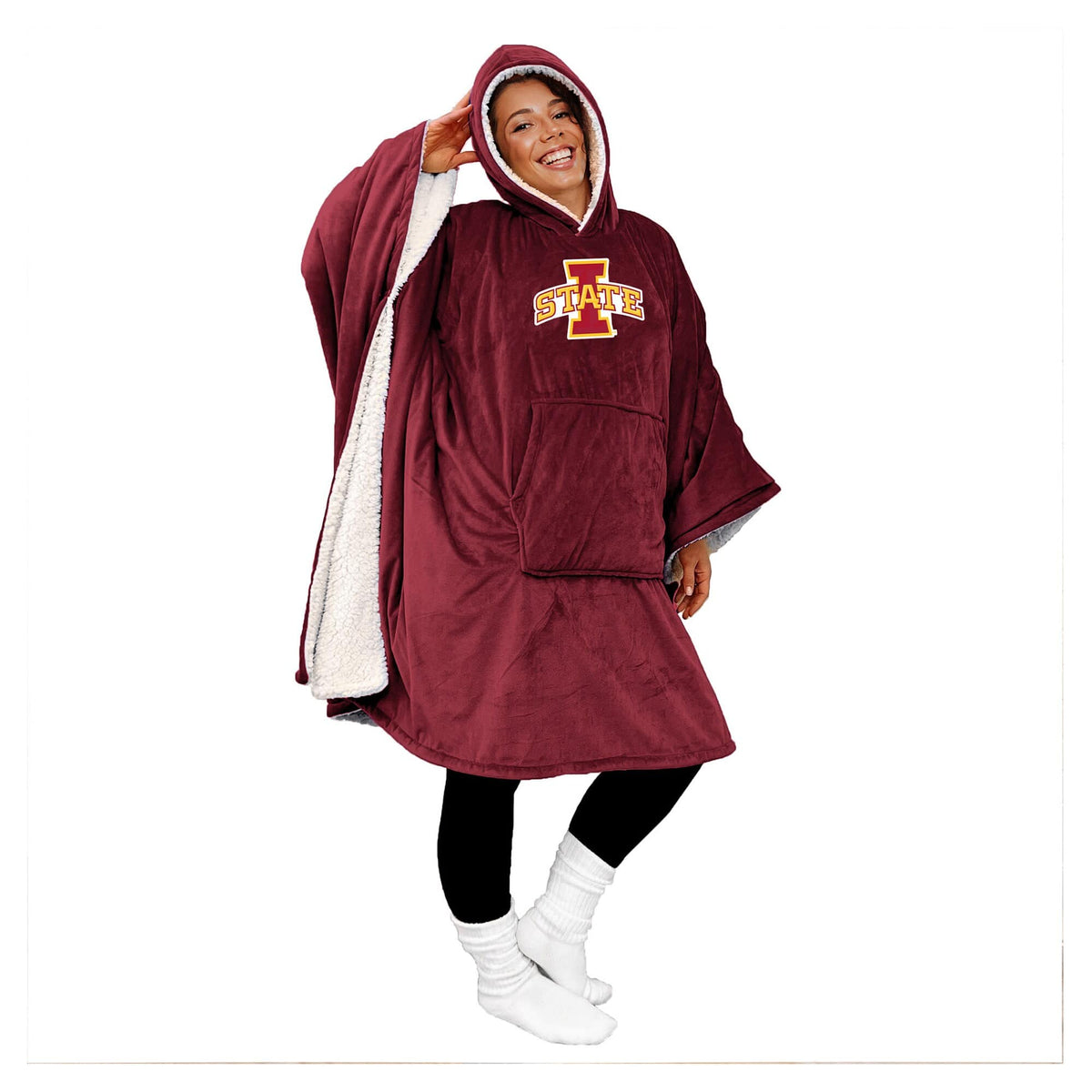 Pegasus - Iowa State Cyclones 60" x 80" Team Color Logo Patch Bloncho - Multicolor