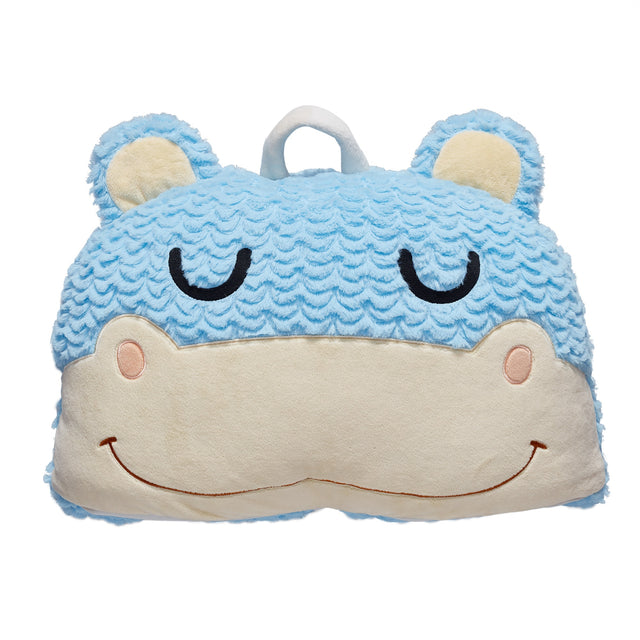Front. Teamson Kids - Fantasy Fields Pajama Party Time Hippo Plush Sleeping Bag - Blue.