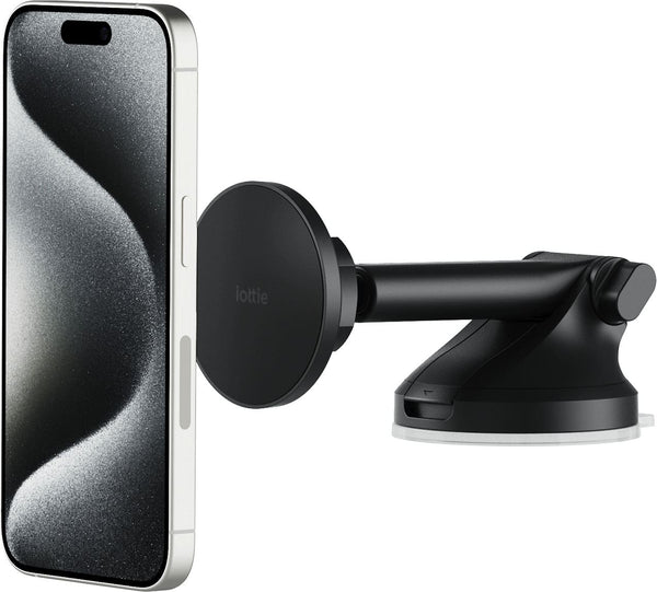 iOttie - iTap 3 MagSafe Compatible Dashboard & Windshield Car Mount with Magnetic Adapter Ring - Black