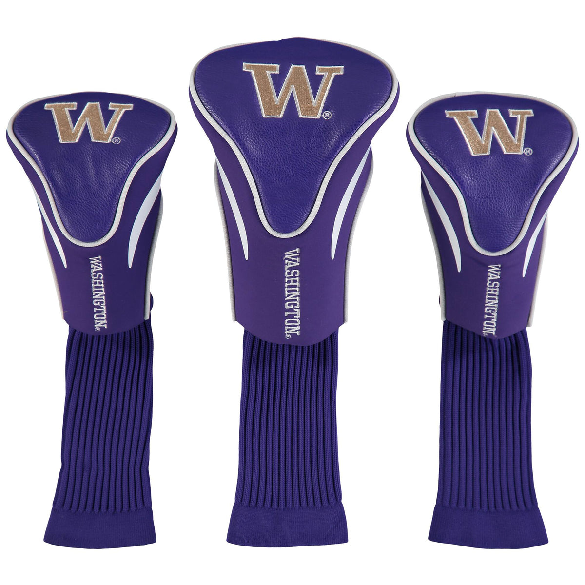 Team Golf - Washington Huskies 3-Pack Contour Golf Club Head Covers - Multicolor