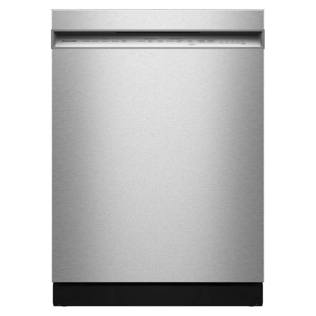 Front. KitchenAid - 24 inch Front Control Built-In Tub Dishwasher with Third Level Jet Rack and 41 dBA - Stainless Steel - PrintShield Stainless.