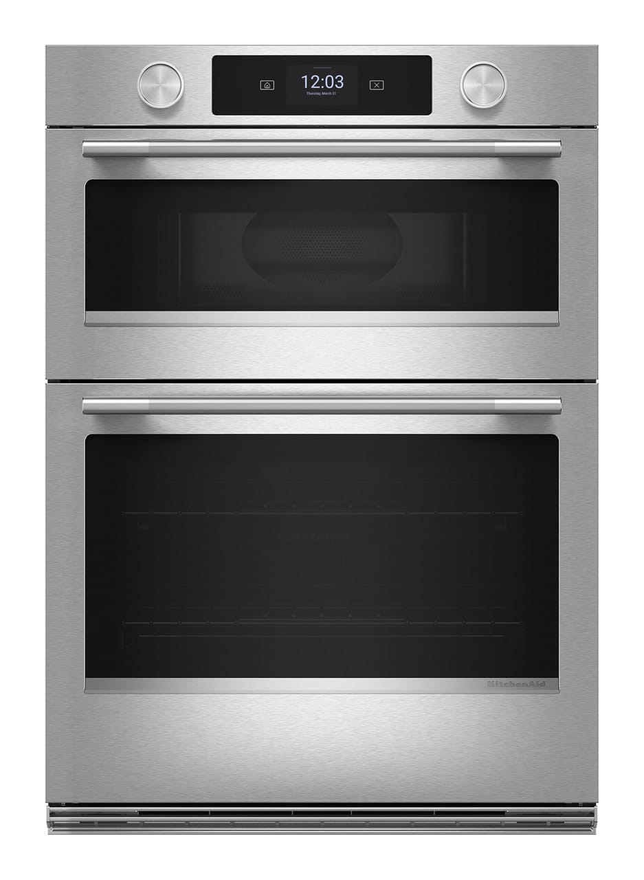 KitchenAid - 30-inch Smart Built-In Electric Double Wall Combination with Microwave and Assisted Cooking Modes - Stainless Steel