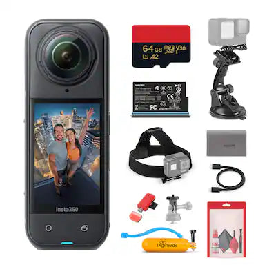 Insta360 - X5 8K 360 Waterproof Action Camera |  1/1.28" Sensors, Replaceable Lenses, PureVideo AI + More