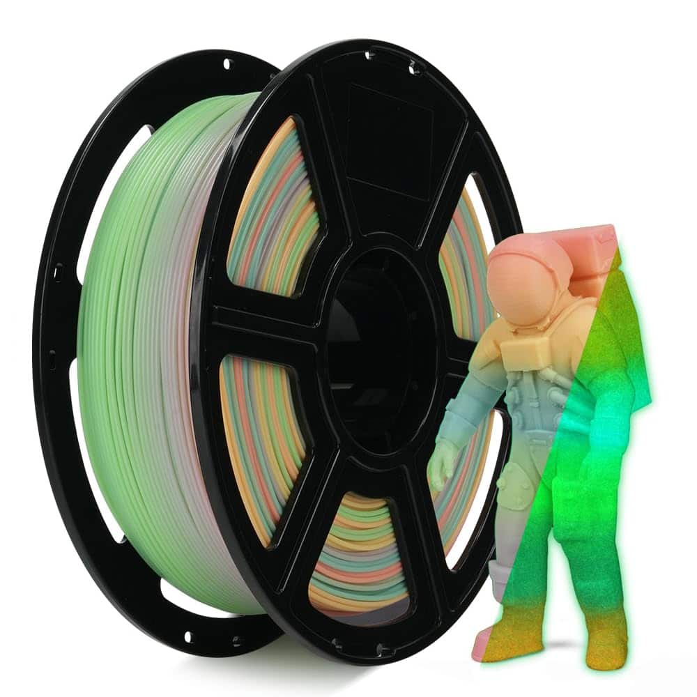 Flashforge - Rapid Glow in the Dark PLA Filament 1.75mm for FDM 3D Printers, High-Speed 500mm/s, Luminous 1kg Spool - Luminous Melody