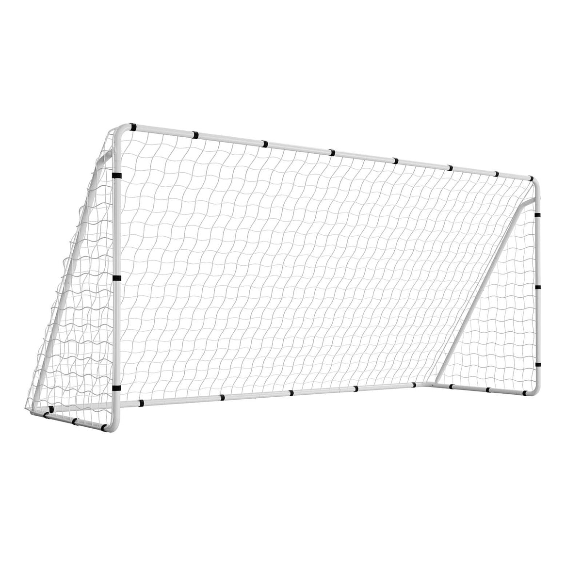 VEVOR - Soccer Goal 12 x 6 FT Soccer Goal for Backyard with Iron Frame PE Net, Portable & Durable Set, High-Strength Net - White