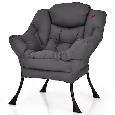 Costway - Modern Polyester Lazy Sofa Chair with Side Pocket