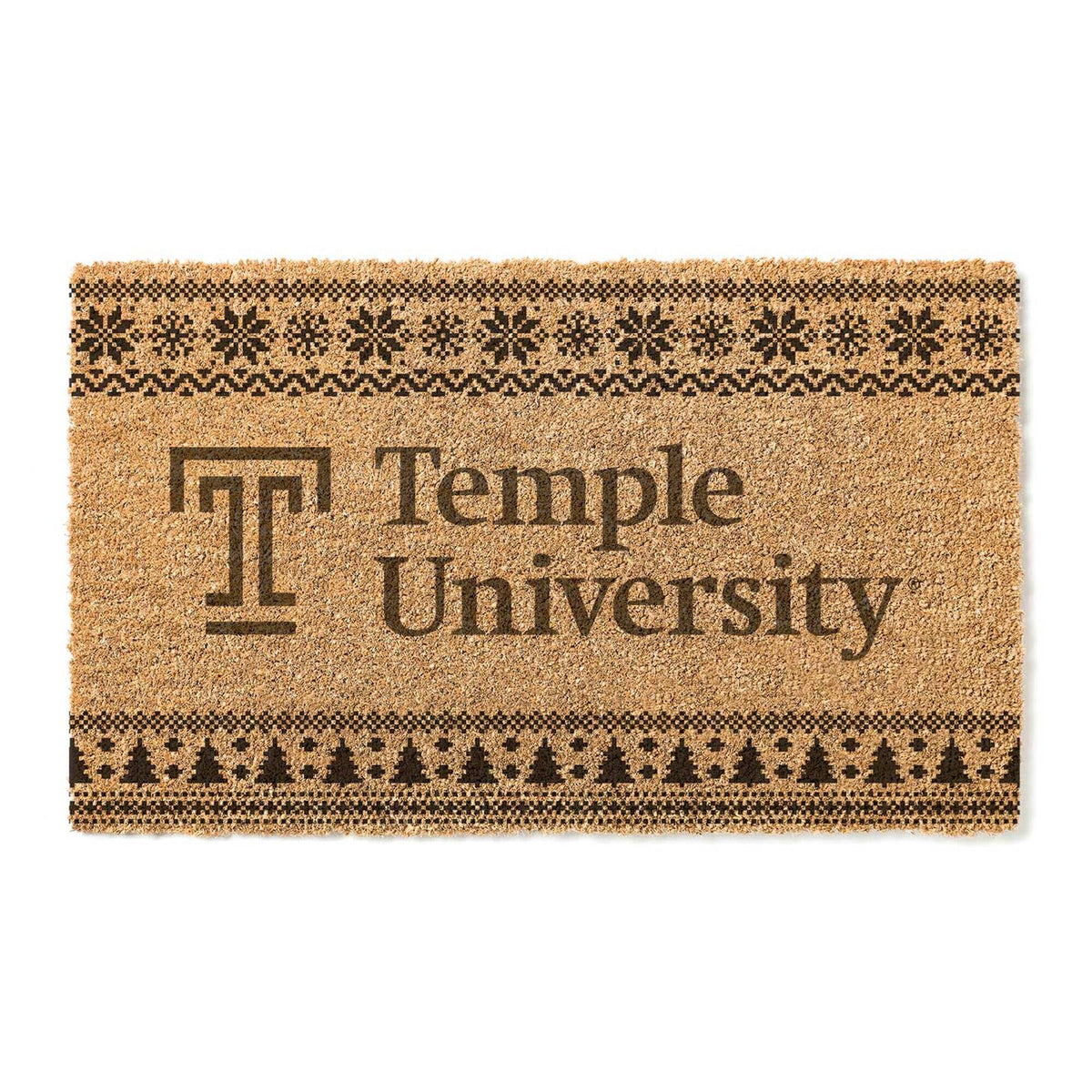 Jardine - Temple Owls 18" x 30" Holiday Coir Doormat - Brown