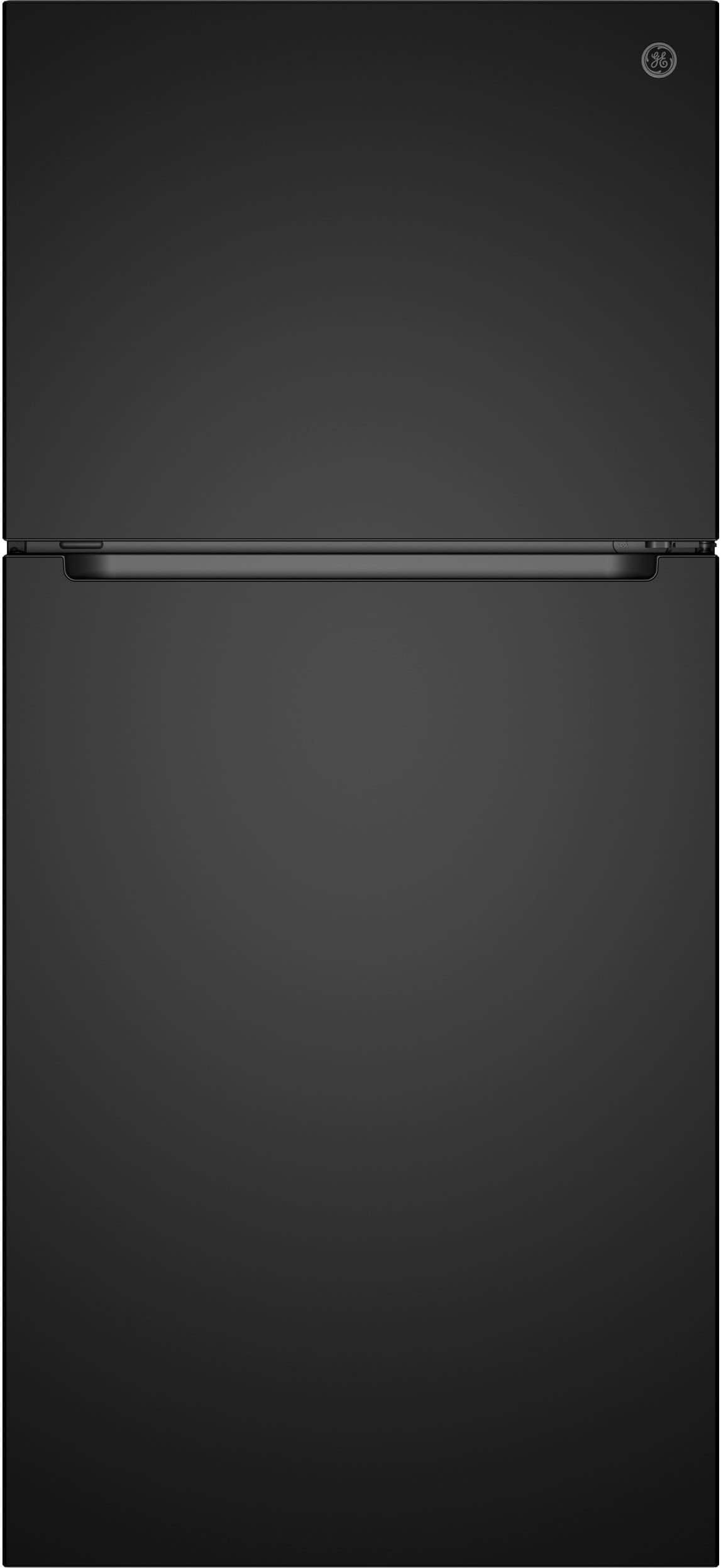GE - 30 in. Wide 19 Cu. Ft. Garage Ready Freestanding Top Freezer Refrigerator with Bright LED Lighting - Black