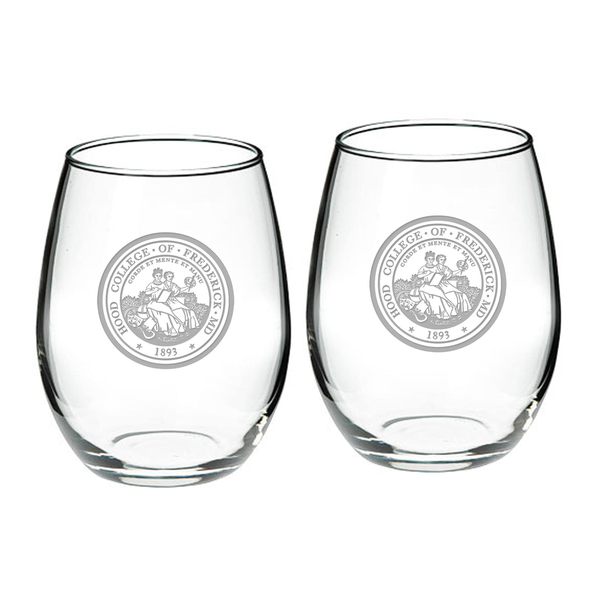 Jardine - Hood Blazers 21oz. 2-Piece Stemless Wine Glass Set - Multicolor