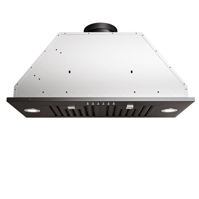Front. Onefly - 30 inches - Convertible - Insert Range Hood - Black.