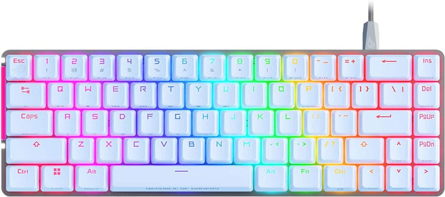 Esc 1 ! 2 @ 3 # 4 $ 5 % 6 ^ 7 & 8 * 9 ( 0 ) - = + Ins K Q W E R T Y U I O P [ { ] } | Del Caps A S D F G H J K L ; ' PgUp Z X C V B N M , . / PgDn Ctrl Alt Fn Ctrl